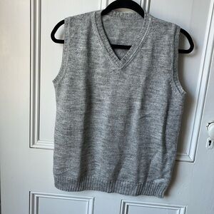 Soft, gray wool handknit sweater vest